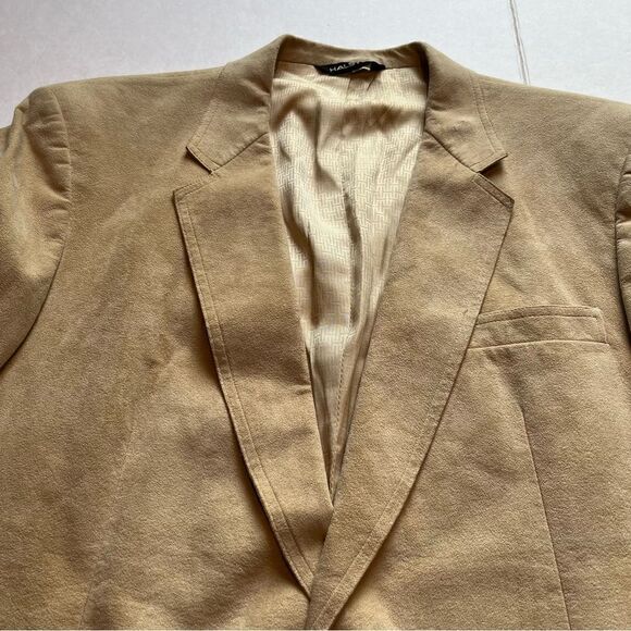 Halston Halsuede Men's Sport Jacket Camel Colored Size 40R